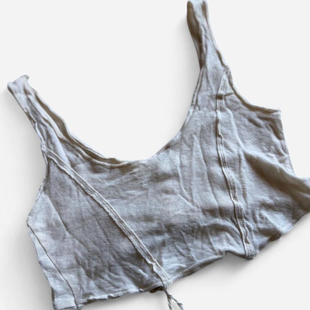 Free-people Women's Cream and Tan Crop-top - Picture 3 of 5
